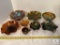 Mixed Lot of Eight Pieces of Carnival Glass Dishes