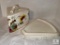 Vintage Hand Painted Porcelain Two Piece Cheese Tray