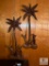 Pair of Coconut Tree Pickers Wood Carved Wall Decor