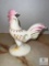 Fenton 5257 J1 Hand Painted Standing Ivory Satin Rooster