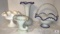Lot of Milk Glass With Silvercrest and Royalcrest Ruffled Edges