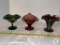 Group of Three Decorative Glass and Carnival Glass Vases