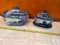 Blue and White Lidded Serving Dishes