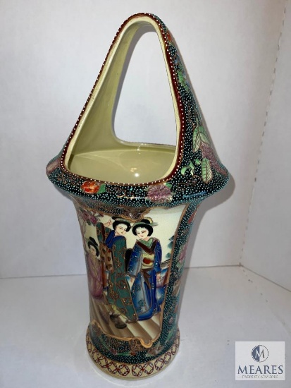 Handpainted Water Vessel with Asian-Influenced Design