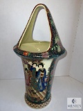 Handpainted Water Vessel with Asian-Influenced Design