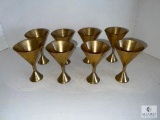 Set of Eight Brass Cups