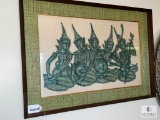 Vintage Thai Iconography Temple Rubbing - Framed