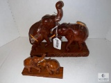 Group of Two Carved Elephant Scenes