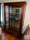 Wood and Glass Curio Cabinet with Sliding Front Door - NO SHIPPING
