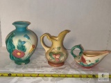 Lot of Three Hull Pottery Pieces - Vase, Pitcher and Planter