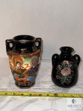 Group of Two Asian-Influenced Handled Vases