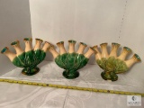 Group of Three Unmarked Decorative Floral Vases