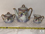 Three-piece Mulberry Tea Set - Marked BRC Bavaria