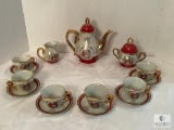 Burgundy Luster Tea Set - Marked with Crown