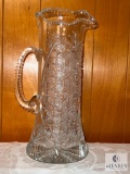 12-inch Tall Cut Glass Crystal Pitcher