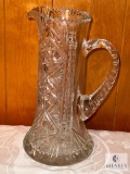 10.5-inch Cut Glass Crystal Pitcher