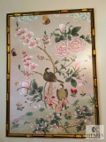 Framed Asian-Influenced Love Bird Art