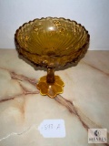 Fenton Amber Rose Compote