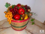 Fruit Basket with Faux Fruit Decorations