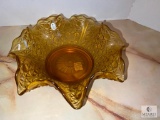 Fenton 1928 AM Ruffled Amber Bowl