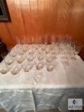 Large Lot of Clear Glass Drinkware - NO SHIPPING