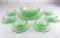 15 Piece Vintage Light Green Glass Charger, Bowl, Saucers and Custard Cups