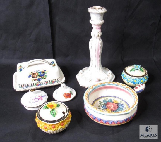 Lot of Assorted Floral Porcelain and Pottery Items