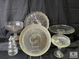 Lot of 6 Assorted Pieces of Clear Glass