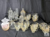 Lot of Approximately 35 Pieces of Clear Glass