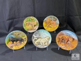 Bradford Exchange Fierce and Free: The Big Cats Plates Lot of 6