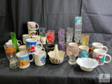 Approximately 33 Kitchen Glass, Mugs, And Dishes