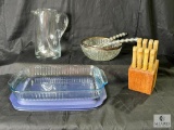 Kitchen Knife Set With Assorted Glassware