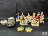 Lot of Vintage Victorian Style Figurines And Other Small Decorative Items
