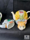 Lot of 6 Assorted Animal Themed Teapots