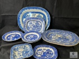 Vintage Old Willow Pattern China Set Made in England