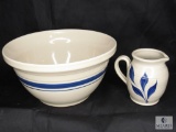 Roseville Friendship Mixing Bowl With Williamson's Pottery Small Pitcher