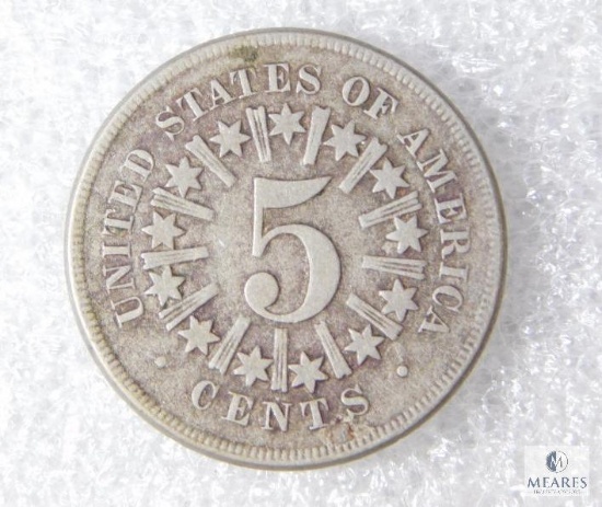 1866 Shield Nickel, Rays, VF