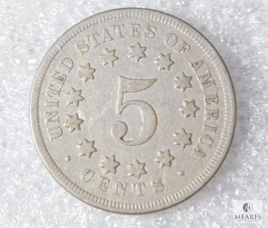 1867 Shield Nickel, No Rays, Fine