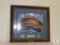 Framed Ebbett's Field Picture with Stamps and Ticket Stub