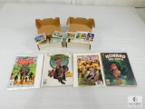 Collection of Four Marvel Comic Books Includes Two Boxes of Marvel Cards