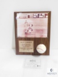Don Larson World Series Perfect Game Plaque with Hand Signed Baseball