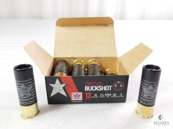 10 Rounds PPU .12 Gauge Buckshot. 2 3/4" 00 Buck 9 Pellet 1200FPS