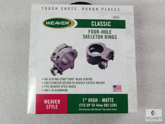 New Weaver 1" Tactical Rifle Scope Rings. High Clearance and Matte Finish
