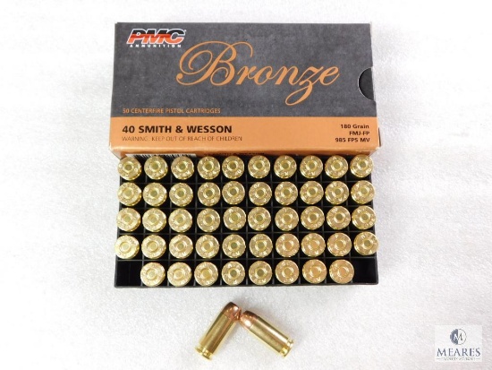 50 Rounds PMC .40 S&W Ammo. 180 Grain FMJ
