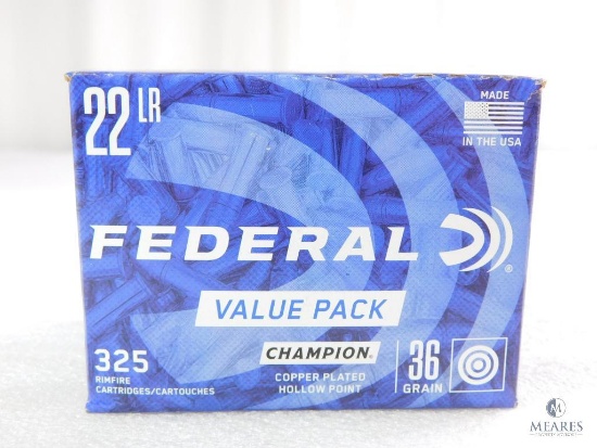 325 Rounds Federal .22 Long Rifle Ammo. 36 Grain Copper Plated Hollow Point 1260FPS