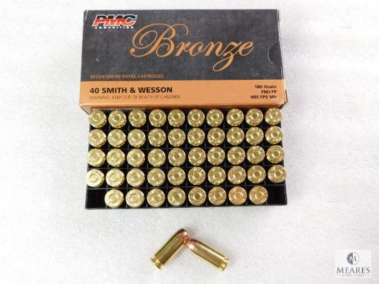 50 Rounds PMC .40 S&W Ammo. 180 Grain FMJ