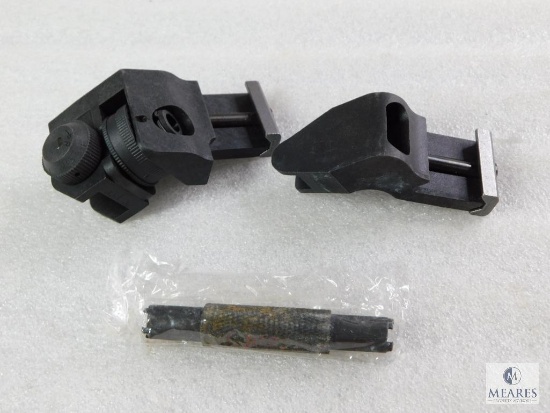 New 45 Degree Offset AR15 Front and Rear Rifle Sights, Fully Adjustable
