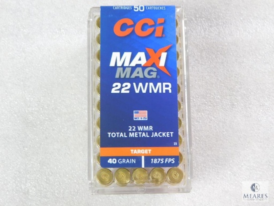 50 Rounds CCI Maximag .22 Magnum Ammo. 40 Grain TMJ 1875FPS