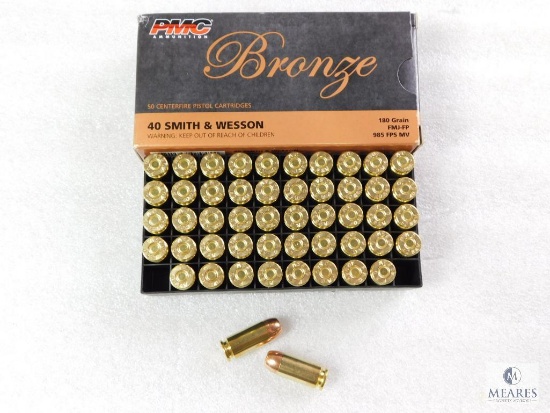 50 Rounds PMC .40 S&W Ammo. 180 Grain FMJ