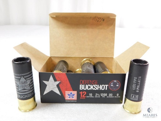 10 Rounds PPU .12 Gauge Buckshot. 2 3/4" 00 Buck 9 Pellet 1200FPS